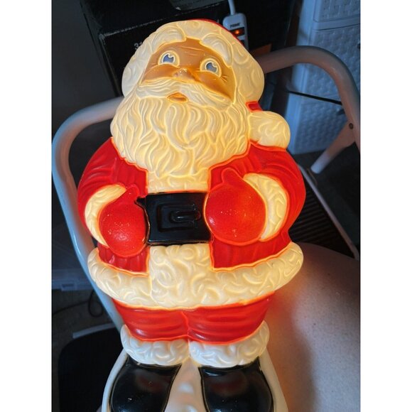Vtg Grand Venture 90s Santa Claus Blow Mold Light Up Xmas Decoration 18"- Works! - Picture 2 of 11